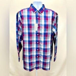 DANIEL CREMIEUX Men’s Signature blue and‎ purple plaid long sleeve shirt size XL